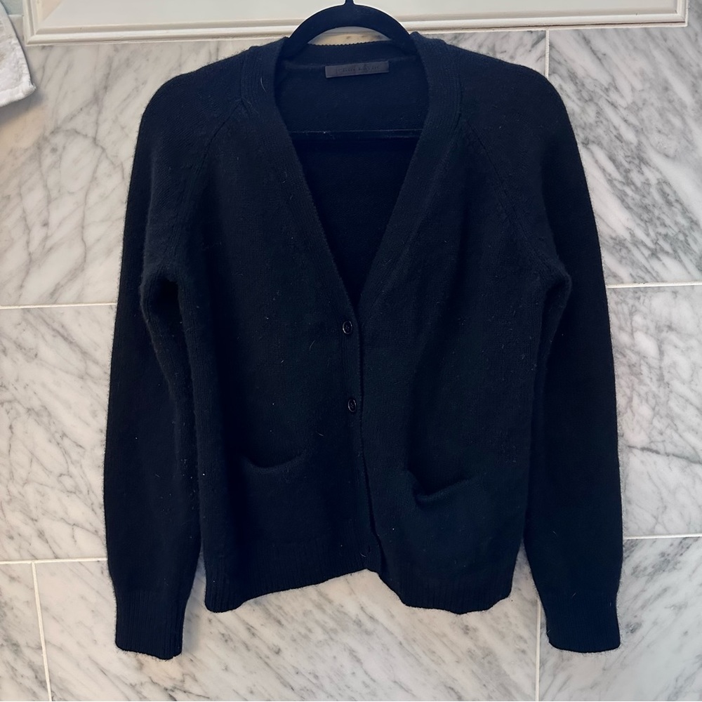 Jenni Kayne Stanford 100% cashmere cardigan black small GUC